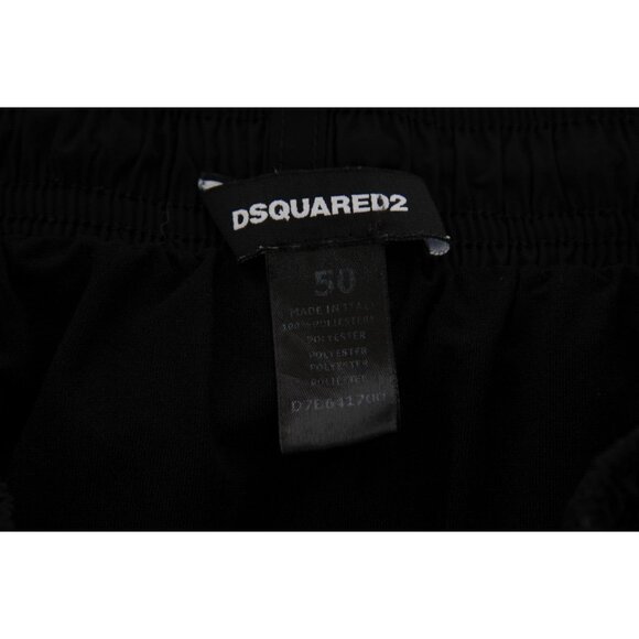 Dsquared2 Mens Icon Logo Swim Trunks Size IT 50 Black Grey Nylon Beach Trunk - Picture 4 of 10